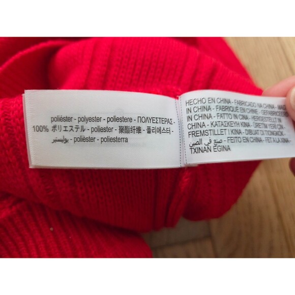 Zara Women's Cropped Knit Red Sweater Short Sleeve Top Large New With Tag - Picture 5 of 5